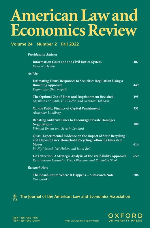 AMERICAN LAW AND ECONOMICS REVIEW