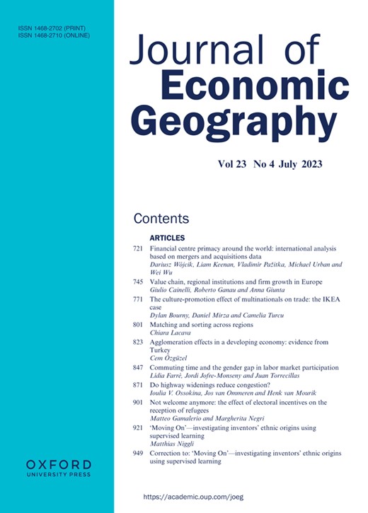 JOURNAL OF ECONOMIC GEOGRAPHY