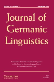 JOURNAL OF GERMANIC LINGUISTICS