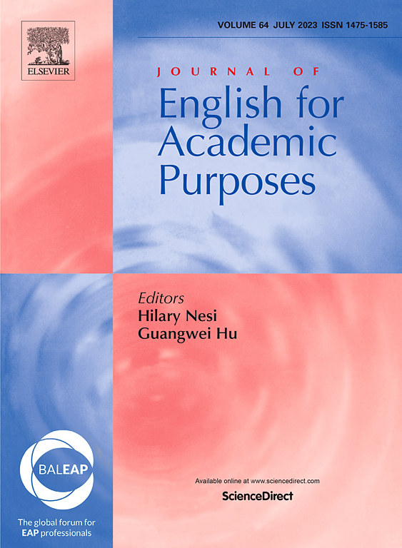 JOURNAL OF ENGLISH FOR ACADEMIC PURPOSES