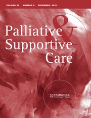 PALLIATIVE & SUPPORTIVE CARE