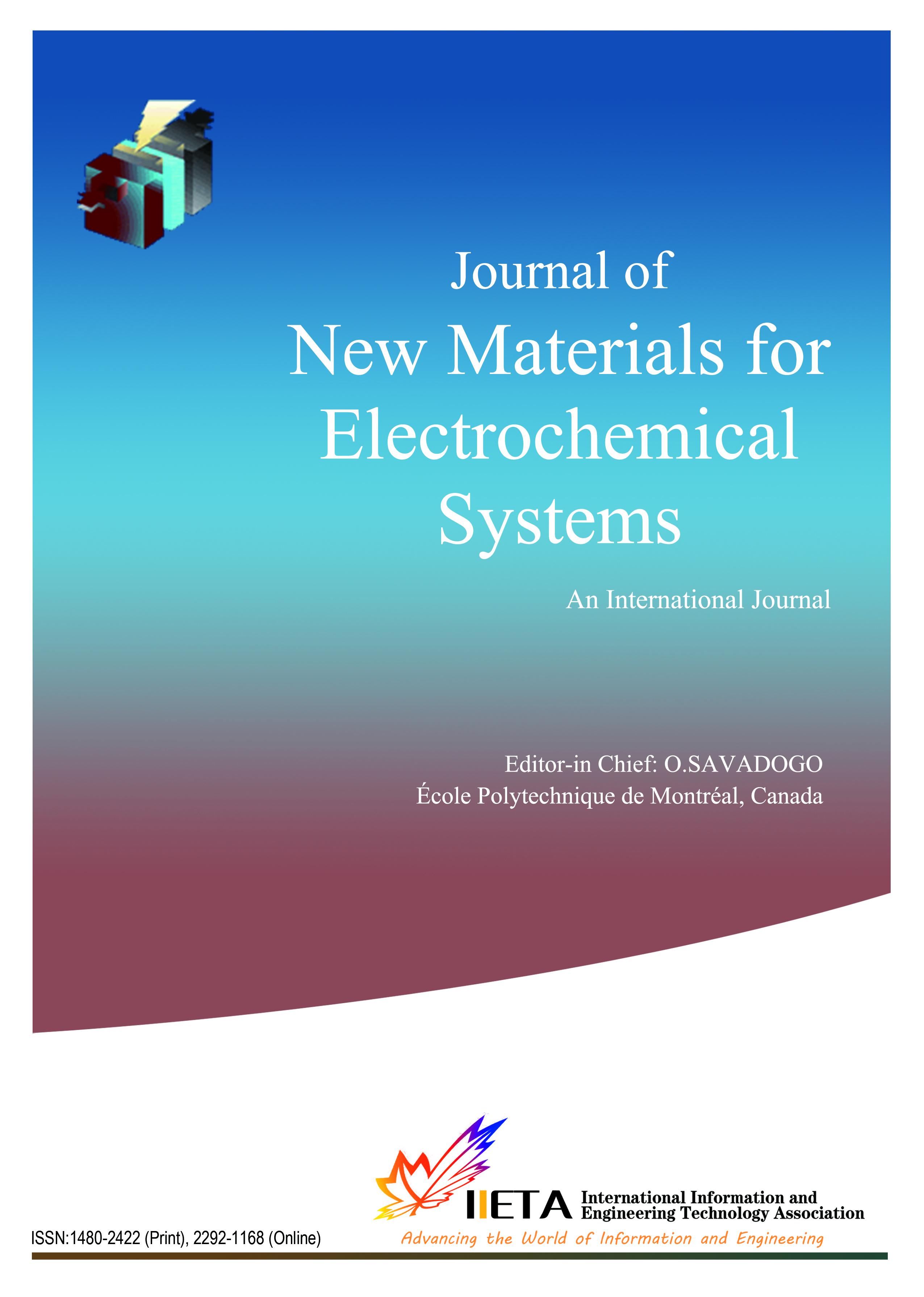 JOURNAL OF NEW MATERIALS FOR ELECTROCHEMICAL SYSTEMS
