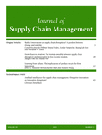 JOURNAL OF SUPPLY CHAIN MANAGEMENT