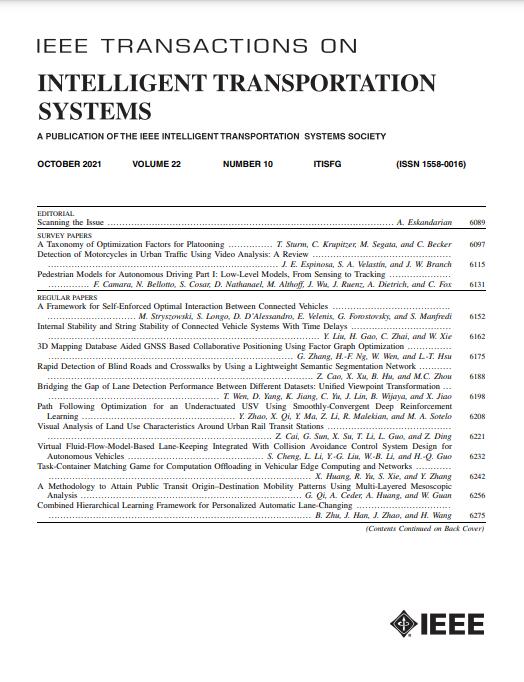 IEEE TRANSACTIONS ON INTELLIGENT TRANSPORTATION SYSTEMS