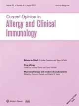 CURRENT OPINION IN ALLERGY AND CLINICAL IMMUNOLOGY