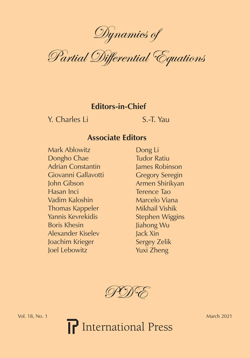 DYNAMICS OF PARTIAL DIFFERENTIAL EQUATIONS