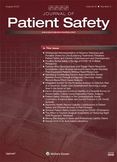 JOURNAL OF PATIENT SAFETY