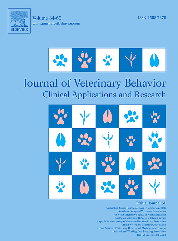 JOURNAL OF VETERINARY BEHAVIOR-CLINICAL APPLICATIONS AND RESEARCH
