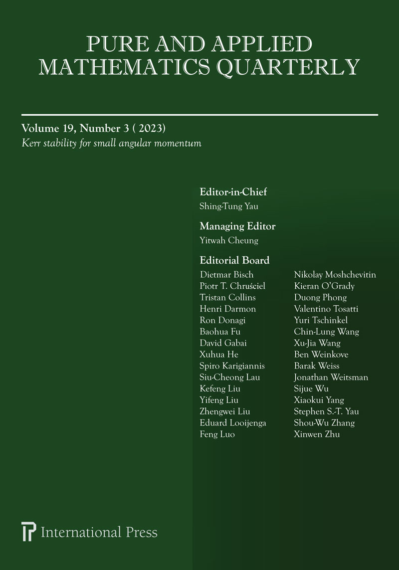 PURE AND APPLIED MATHEMATICS QUARTERLY