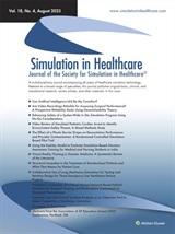 SIMULATION IN HEALTHCARE-JOURNAL OF THE SOCIETY FOR SIMULATION IN HEALTHCARE