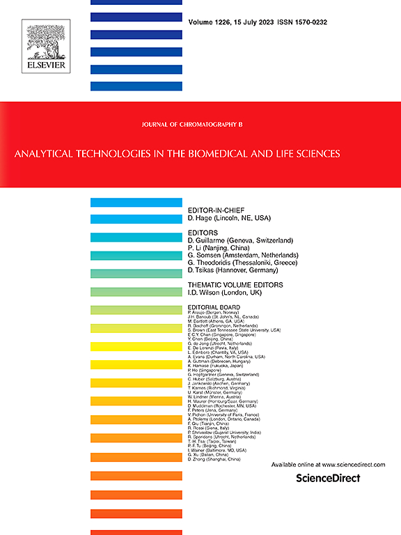 JOURNAL OF CHROMATOGRAPHY B-ANALYTICAL TECHNOLOGIES IN THE BIOMEDICAL AND LIFE SCIENCES
