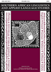 SOUTHERN AFRICAN LINGUISTICS AND APPLIED LANGUAGE STUDIES