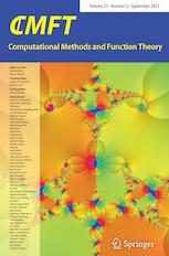 COMPUTATIONAL METHODS AND FUNCTION THEORY