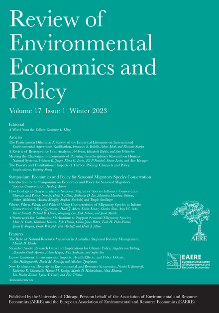 REVIEW OF ENVIRONMENTAL ECONOMICS AND POLICY