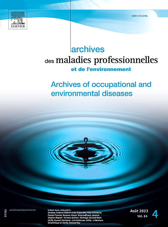 ARCHIVES DES MALADIES PROFESSIONNELLES ET DE L ENVIRONNEMENT