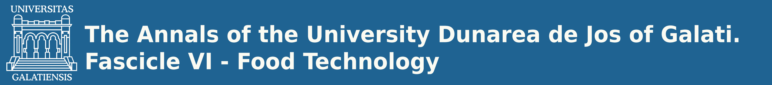 Annals of the University Dunarea de Jos of Galati, Fascicle VI: Food Technology
