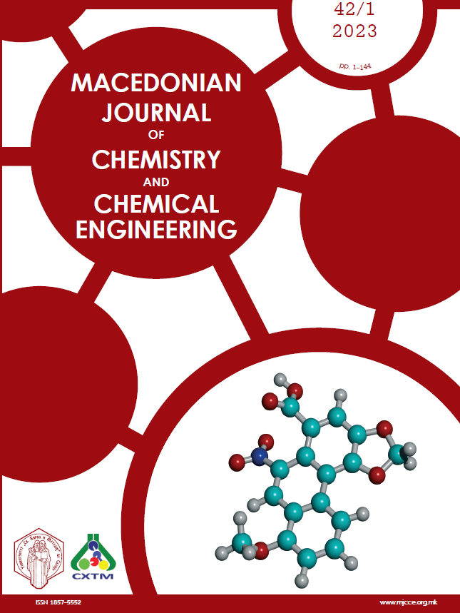 MACEDONIAN JOURNAL OF CHEMISTRY AND CHEMICAL ENGINEERING
