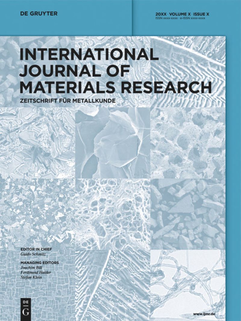 INTERNATIONAL JOURNAL OF MATERIALS RESEARCH
