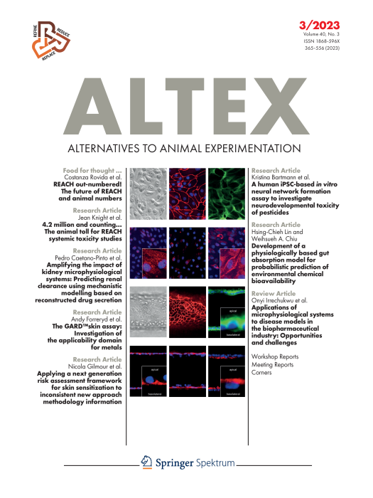 ALTEX-ALTERNATIVES TO ANIMAL EXPERIMENTATION