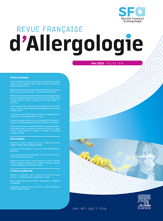 REVUE FRANCAISE D ALLERGOLOGIE
