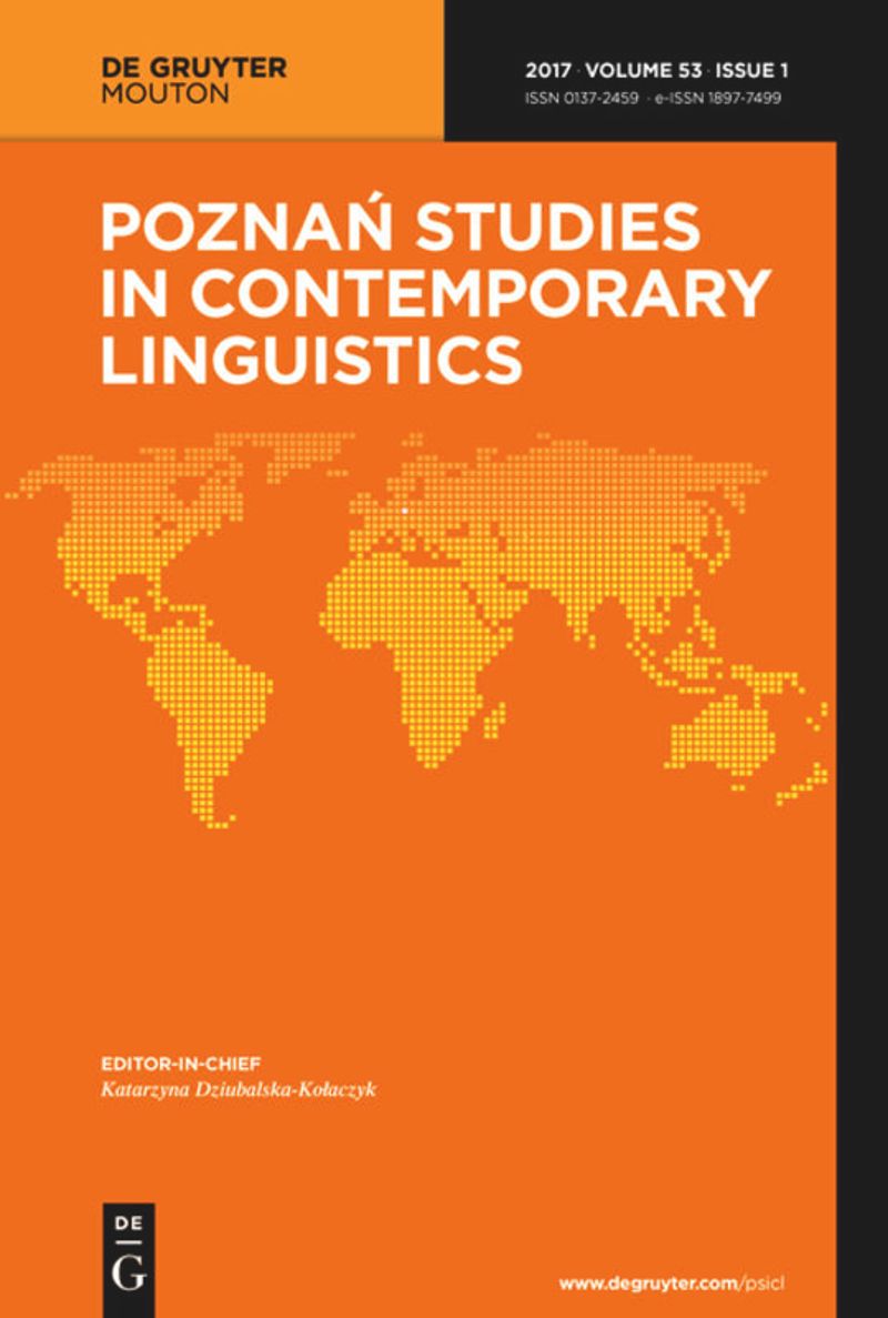 POZNAN STUDIES IN CONTEMPORARY LINGUISTICS