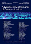 ADVANCES IN MATHEMATICS OF COMMUNICATIONS