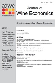 JOURNAL OF WINE ECONOMICS