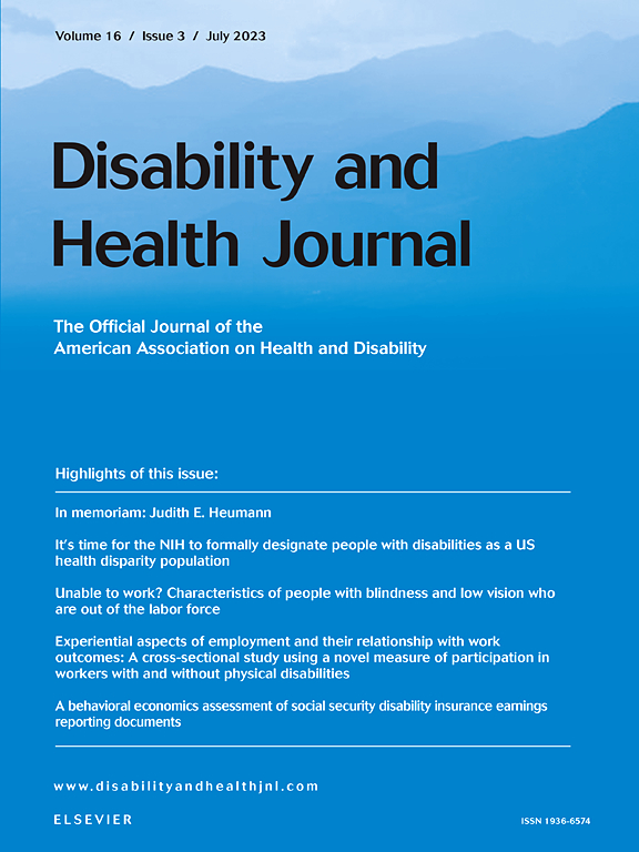 DISABILITY AND HEALTH JOURNAL