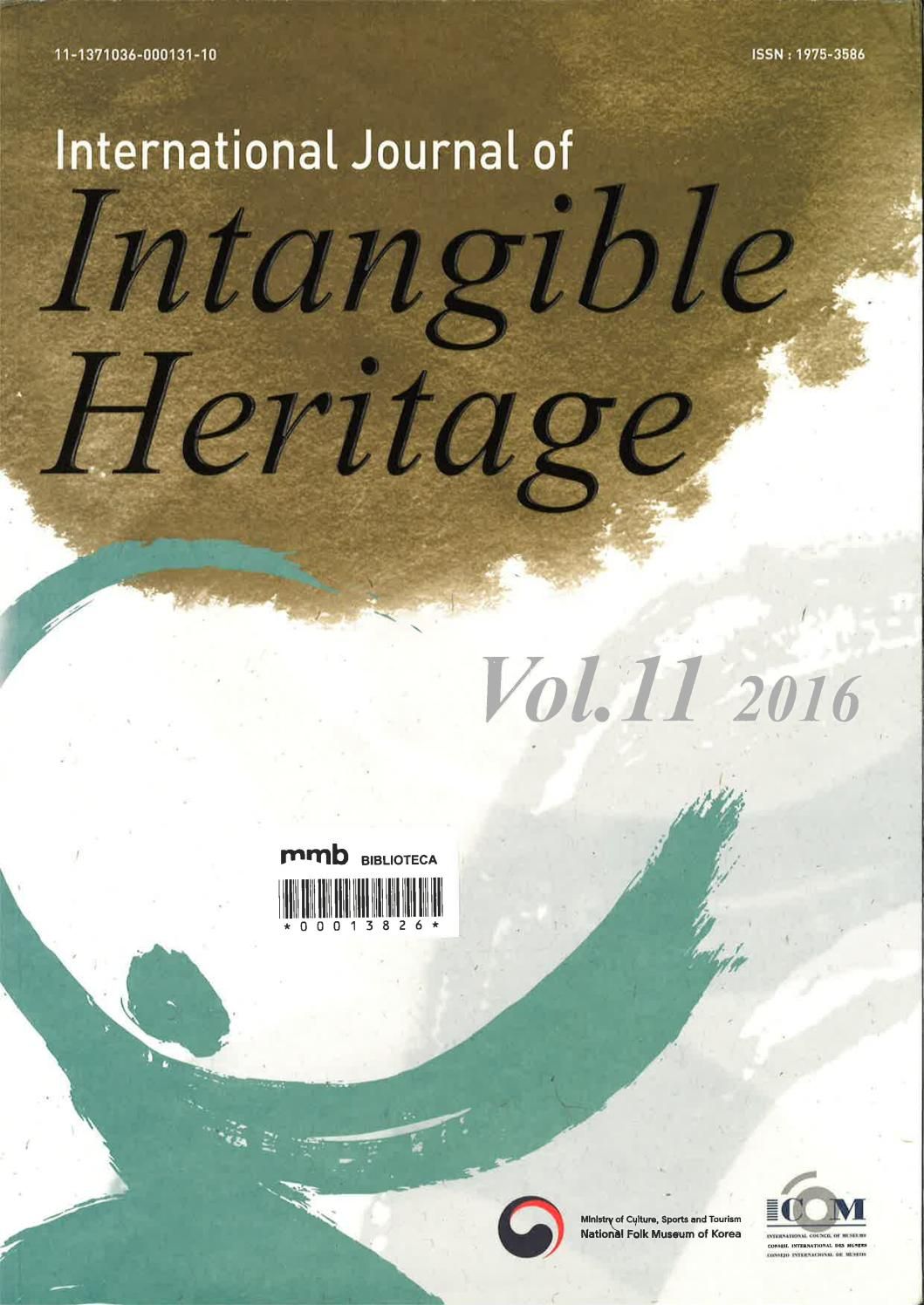INTERNATIONAL JOURNAL OF INTANGIBLE HERITAGE