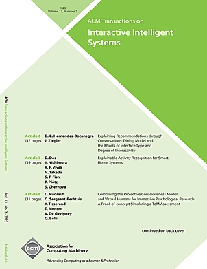 ACM TRANSACTIONS ON INTERACTIVE INTELLIGENT SYSTEMS