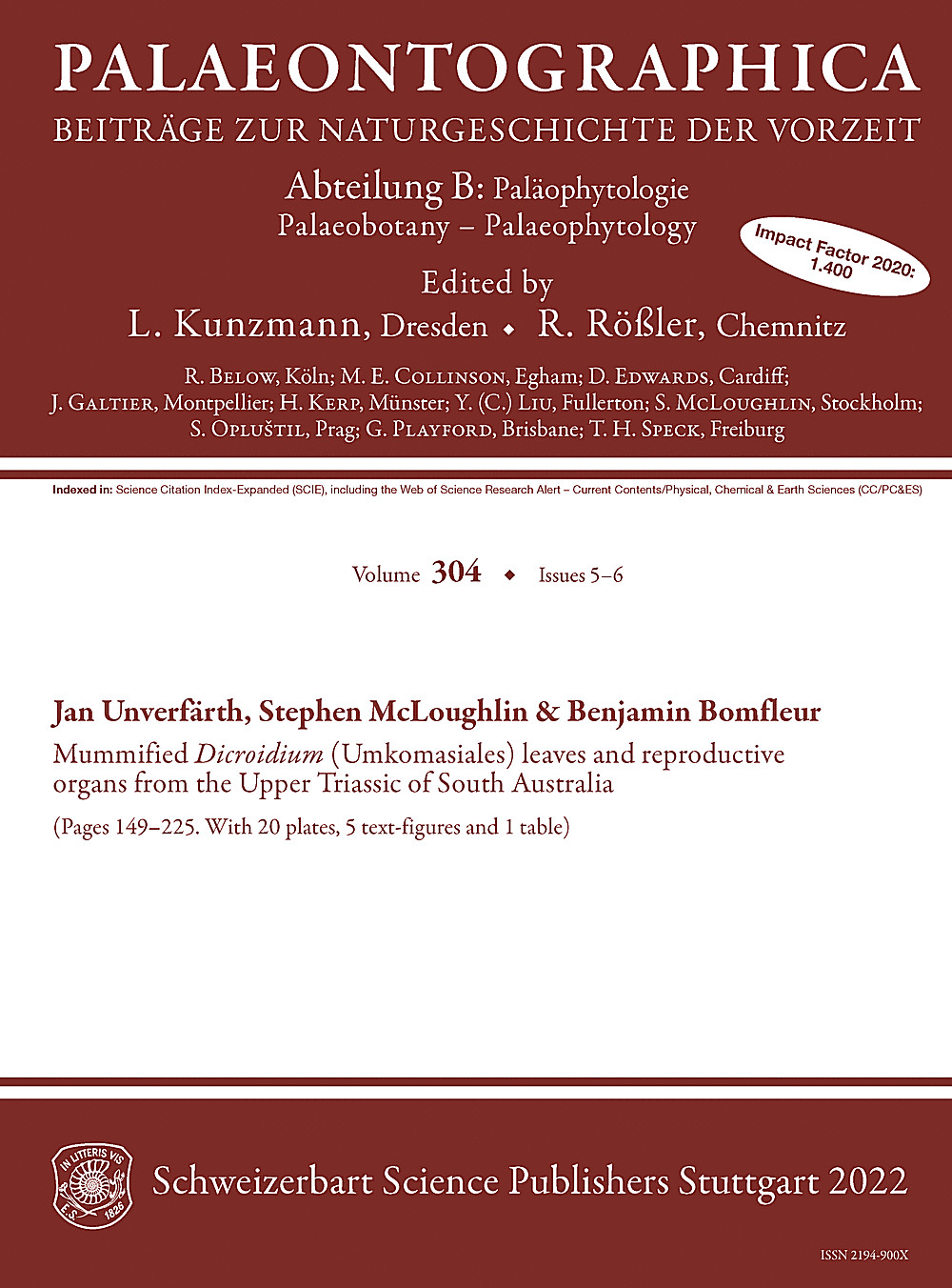 PALAEONTOGRAPHICA ABTEILUNG B-PALAEOPHYTOLOGIE PALAEOBOTANY-PALAEOPHYTOLOGY