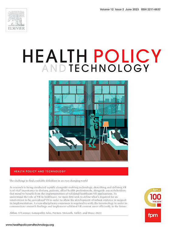 HEALTH POLICY AND TECHNOLOGY