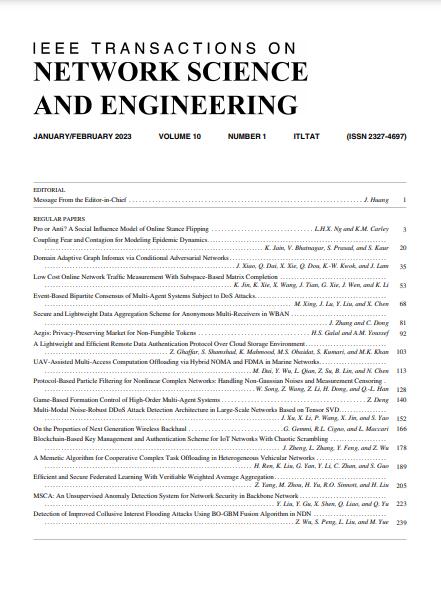 IEEE TRANSACTIONS ON NETWORK SCIENCE AND ENGINEERING