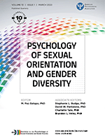 PSYCHOLOGY OF SEXUAL ORIENTATION AND GENDER DIVERSITY