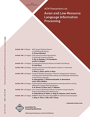 ACM TRANSACTIONS ON ASIAN AND LOW-RESOURCE LANGUAGE INFORMATION PROCESSING